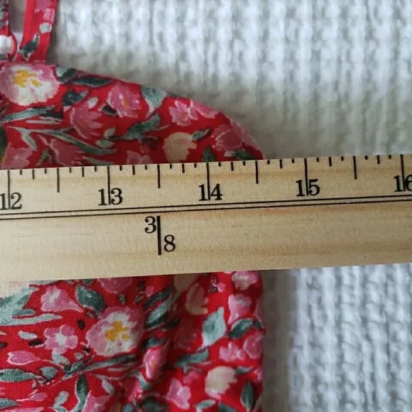 AUW Red Floral Midi Dress - Picture 13 of 14